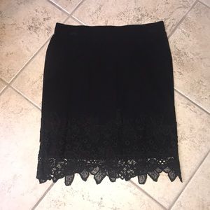 BCX Black floral skirt